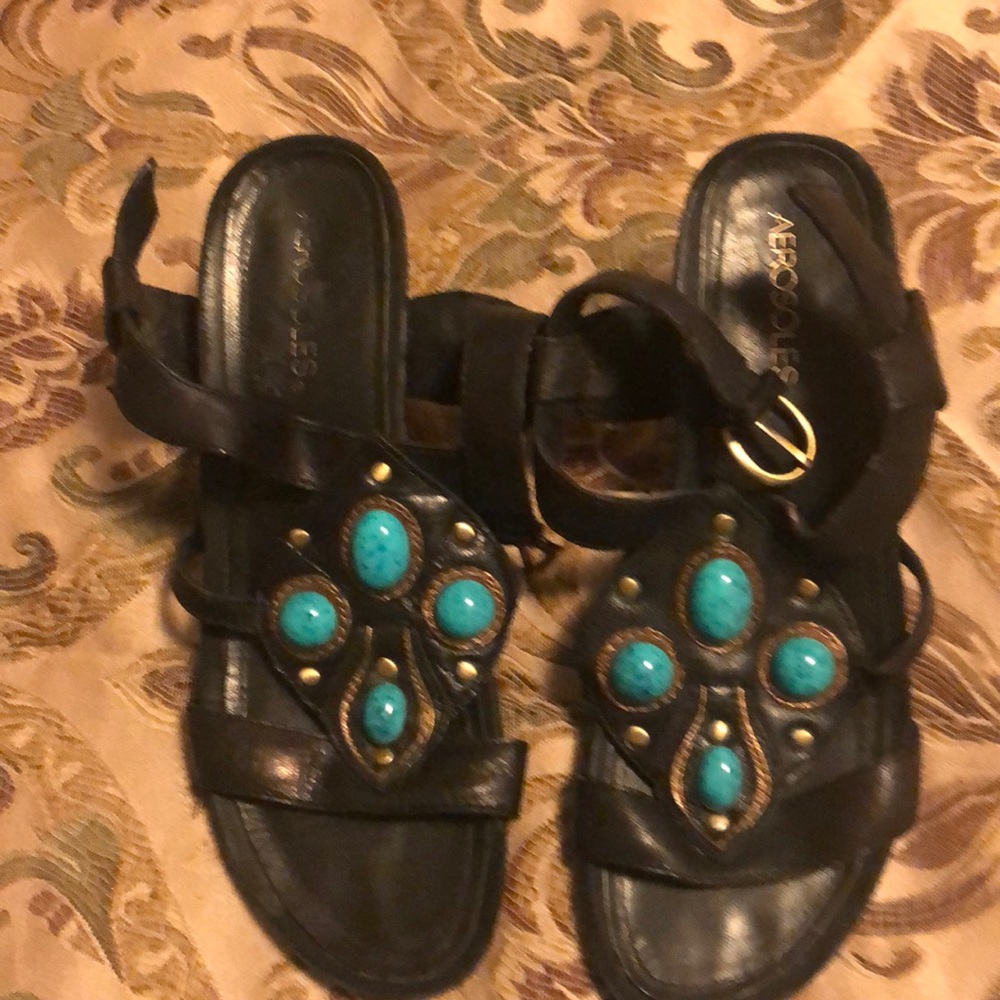 Aerosoles turquoise embellished Sandals